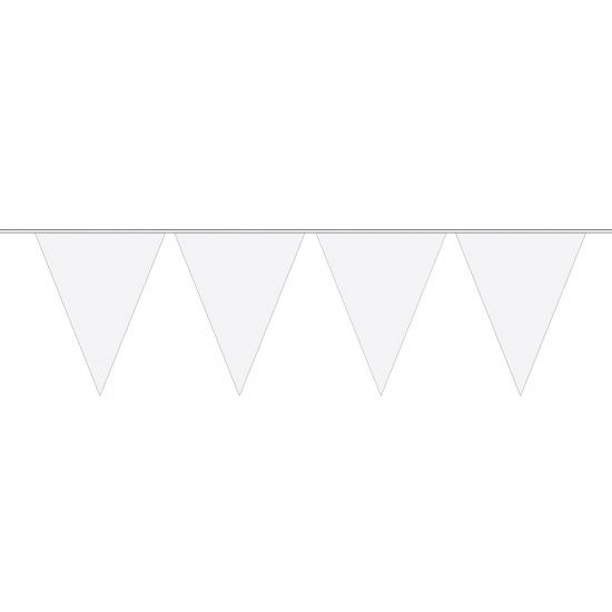 Witte vlaggentjes slinger 10 meter