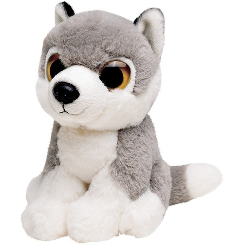 Wolven speelgoed artikelen wolf knuffelbeest grijs 13 cm