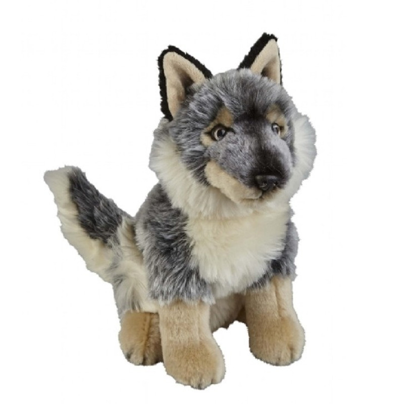 Wolven speelgoed artikelen wolf knuffelbeest grijs 28 cm