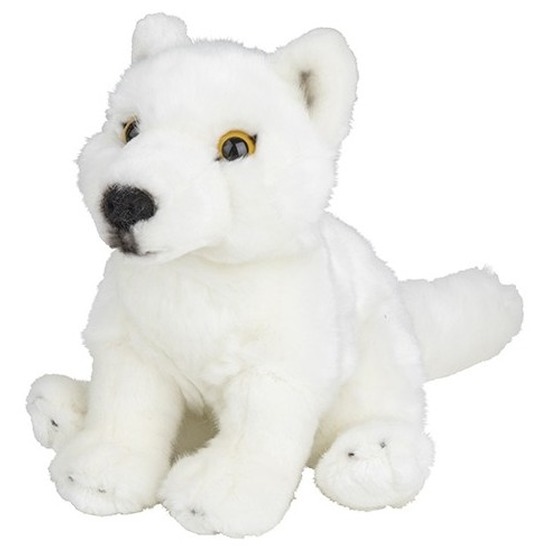 Wolven speelgoed artikelen wolf knuffelbeest wit 18 cm