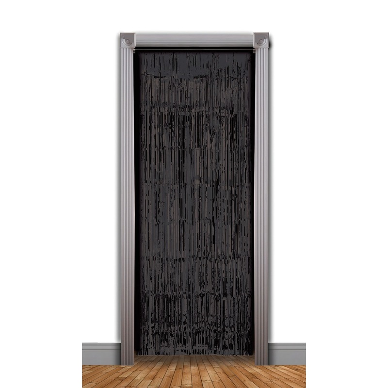 Zwarte party folie slierten deurgordijnen 240 x 94 cm