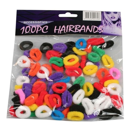 Hair ties / elastics 100 pieces in different colors 