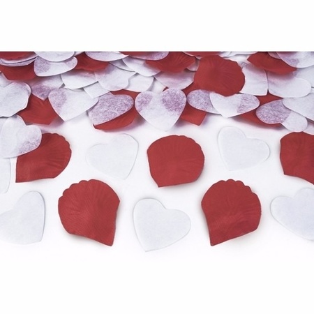 Set van 10x Confetti popper hartjes en rozenblaadjes