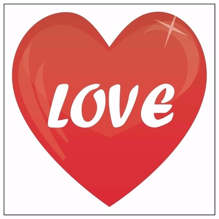 10x Love heart sticker 10,5 cm
