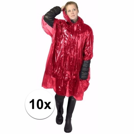 10x red rain poncho