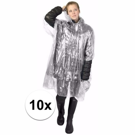 10x transparant rain poncho