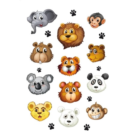 12x Zoo animals stickers with 3D effect