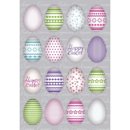 144x Coloured easter eggs stickers