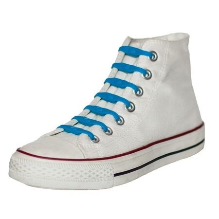 14x Shoeps elastic shoelaces sky blue for kids/adults