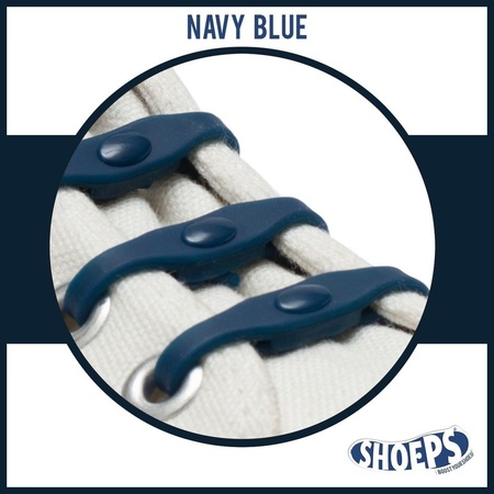 14x Shoeps elastische veters navy voor kinderen/volwassenen
