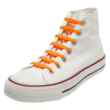 14x Shoeps elastic shoelaces orange for kids/adults