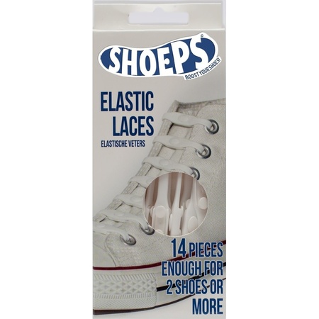 14x pieces Shoeps elastic shoelaces white for kids/adults