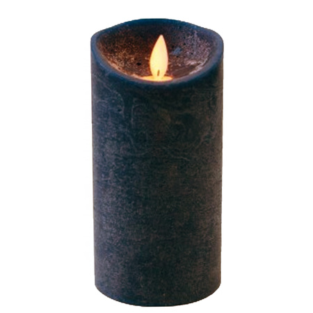 1x Dark blue LED candle with moving flame 15 cm