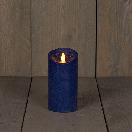 Set of 2x Dark blue Led candles with moving flame
