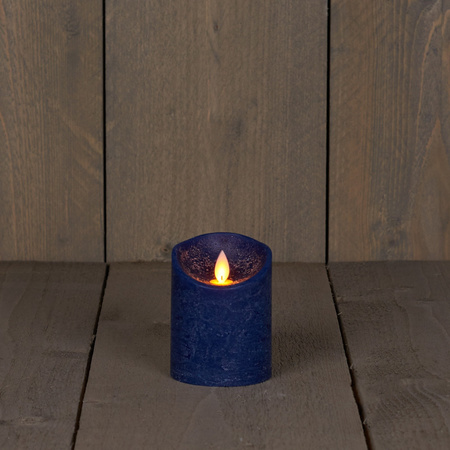 Set of 3x Dark blue Led candles with moving flame