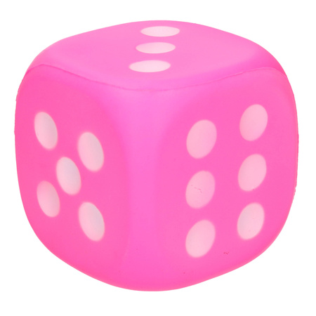 1x Large foam dice pink 12 cm