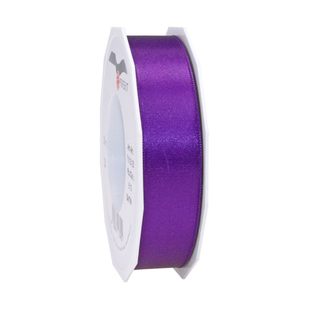 Luxery satin ribbon 2.5cm x 25m - black and purple