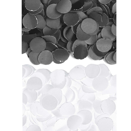 2 kilo witte en zwarte papier snippers confetti mix set feest versiering
