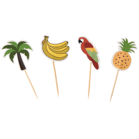 20x Tropical/Summer/Hawaii theme party picks 10 cm