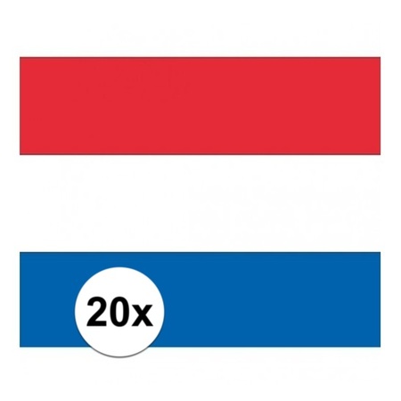 20x Vlag Nederland stickers