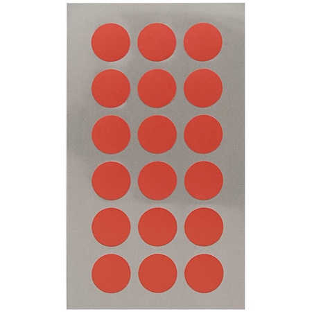 216x Rode ronde sticker etiketten 15 mm 