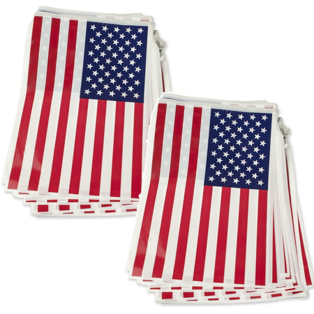 Rechthoekige Amerika vlaggenlijnen 2 stuks