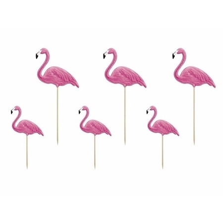30x Flamingo cocktailprikkers