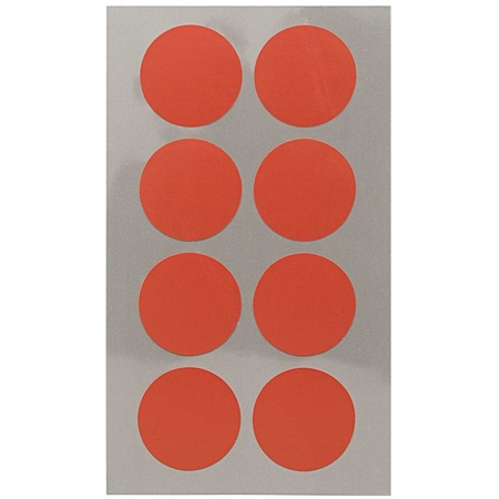 32x Round sticker labels red 25 mm