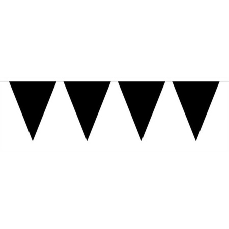 3x Mini vlaggenlijn / slinger versiering zwart 