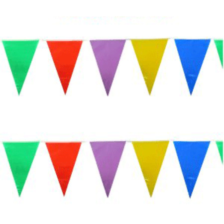 3x Colored bunting flags 10 meters