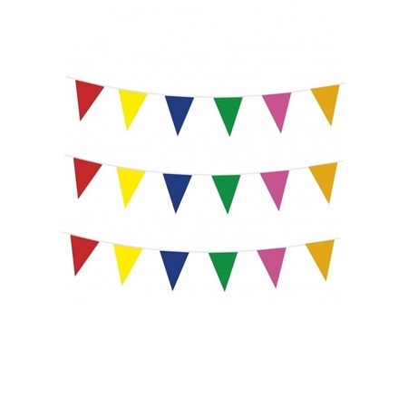 3x Colored bunting flags 10 meters