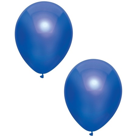 40x Dark blue metallic balloons 30 cm