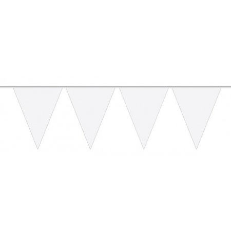 5 stuks witte vlaggetjes slinger van 10 meter