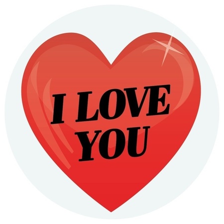 5 x Gift stickers I Love You heart 9 cm