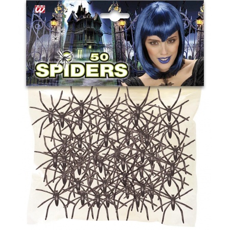 50x stuks horror decoratie spin/spinnen 5 cm