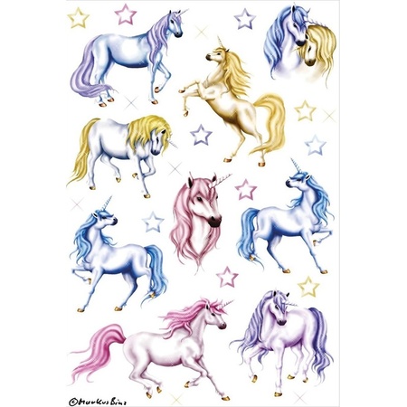 54x Unicorn stickers with glitter