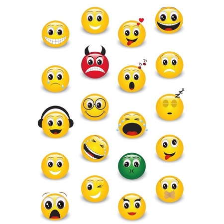 60x Smiley/Emoticons stickers with 3D effect
