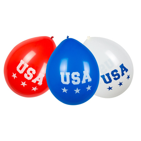 6x Amerika USA ballonnen 25 cm 