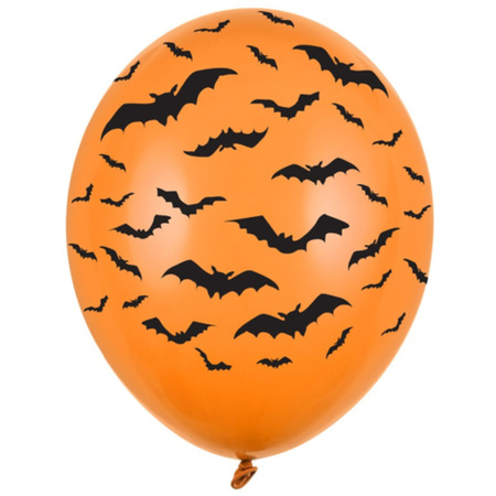 Set of 24x Halloween theme balloons black and orange