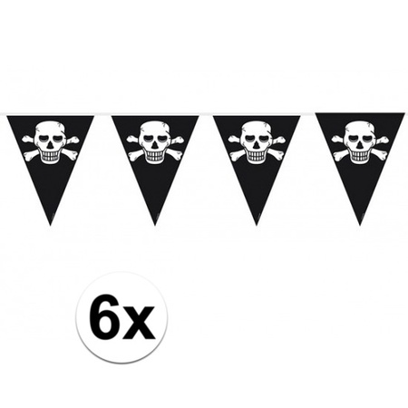 6x Piratenfeest vlaggenlijnen