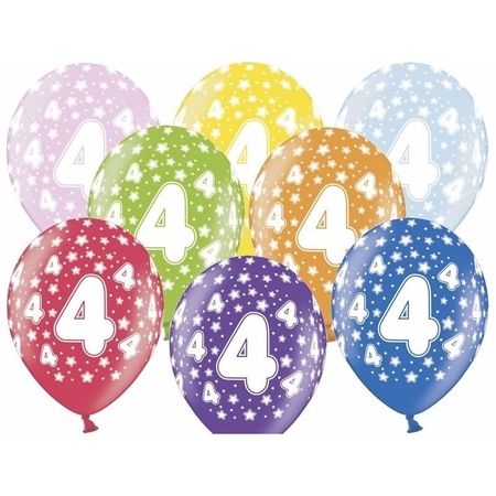 Partydeco 4 year birthday decorations set - Balloons and guirlandes