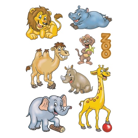 72x Zoo animals stickers