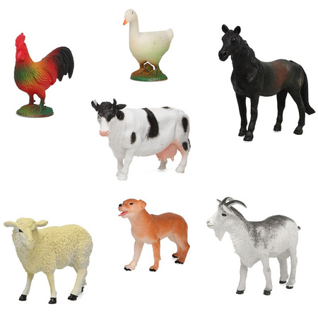 7x Plastic farm animals toys for children
