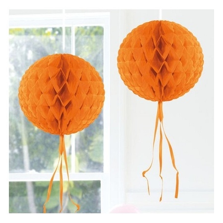 8x Decoration ball orange 30 cm
