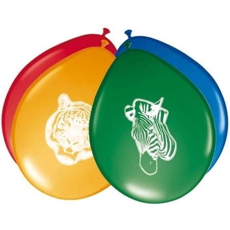 8x Safari/jungle theme party balloons 27 cm