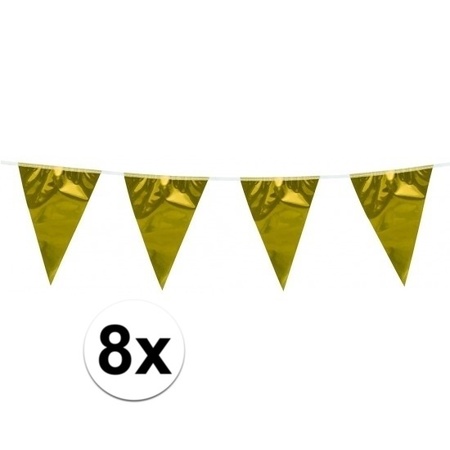 8x Vlaggenlijn goud  van 10 meter
