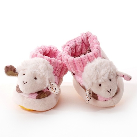 Baby shoes white/pink sheep