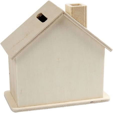 DIY wooden money box house 10 cm