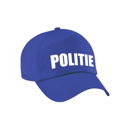 Carnaval police hat/cap - blue - with gun/holster/badge/handcuffs - for men/woman