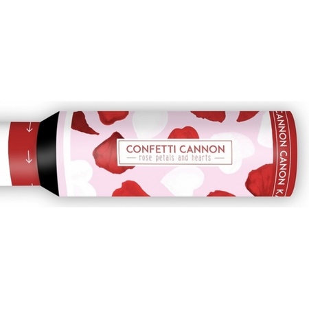 Confetti kanon hartjes en rozenblaadjes